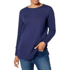 NWOT denim & co.  Regular Waffle Knit  Long Sleeve  Tunic  Size M  Navy Blue